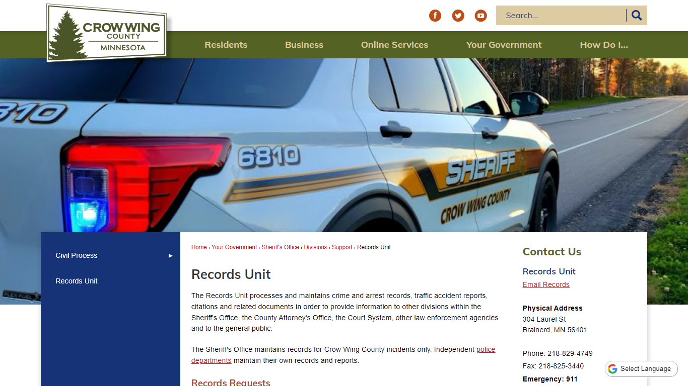 Records Unit | Crow Wing County, MN - Official Website