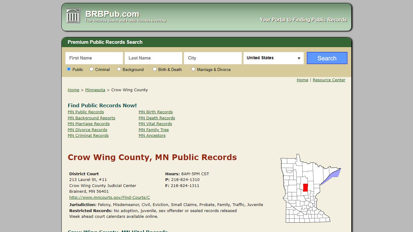 Crow Wing County Public Records | Search Minnesota ...