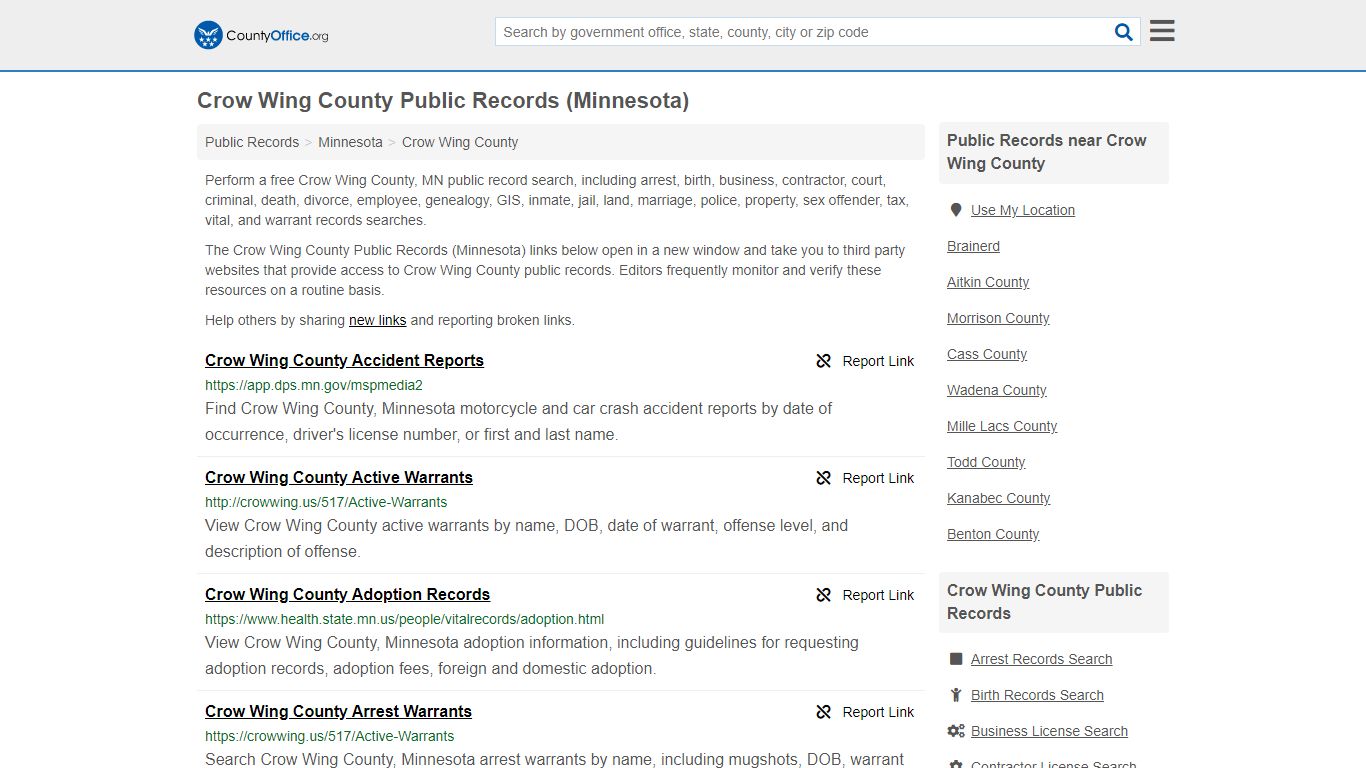Public Records - Crow Wing County, MN (Business, Criminal ...