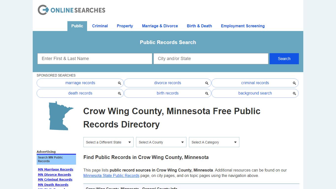Crow Wing County, Minnesota Public Records Directory